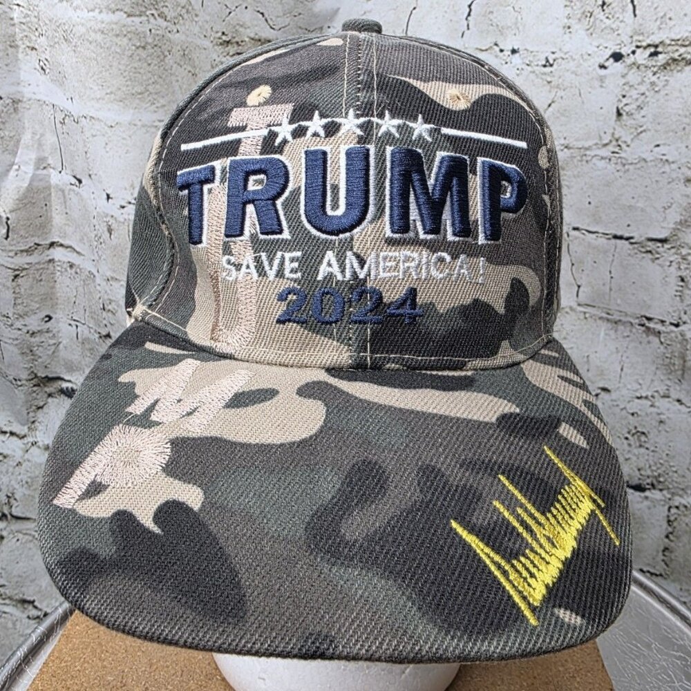 Save America 2024 TRUMP Camo Cap Hat Patriotic Adjustable